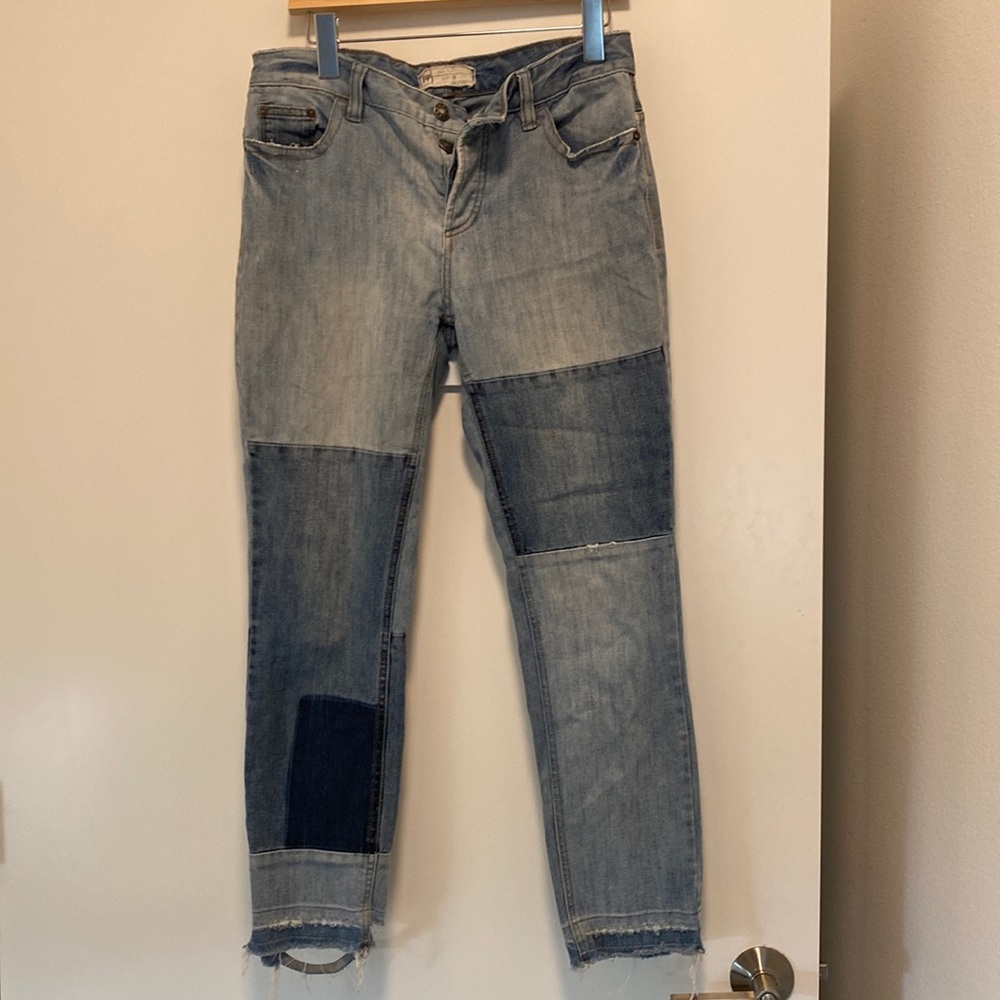 Free People patchwork jeans